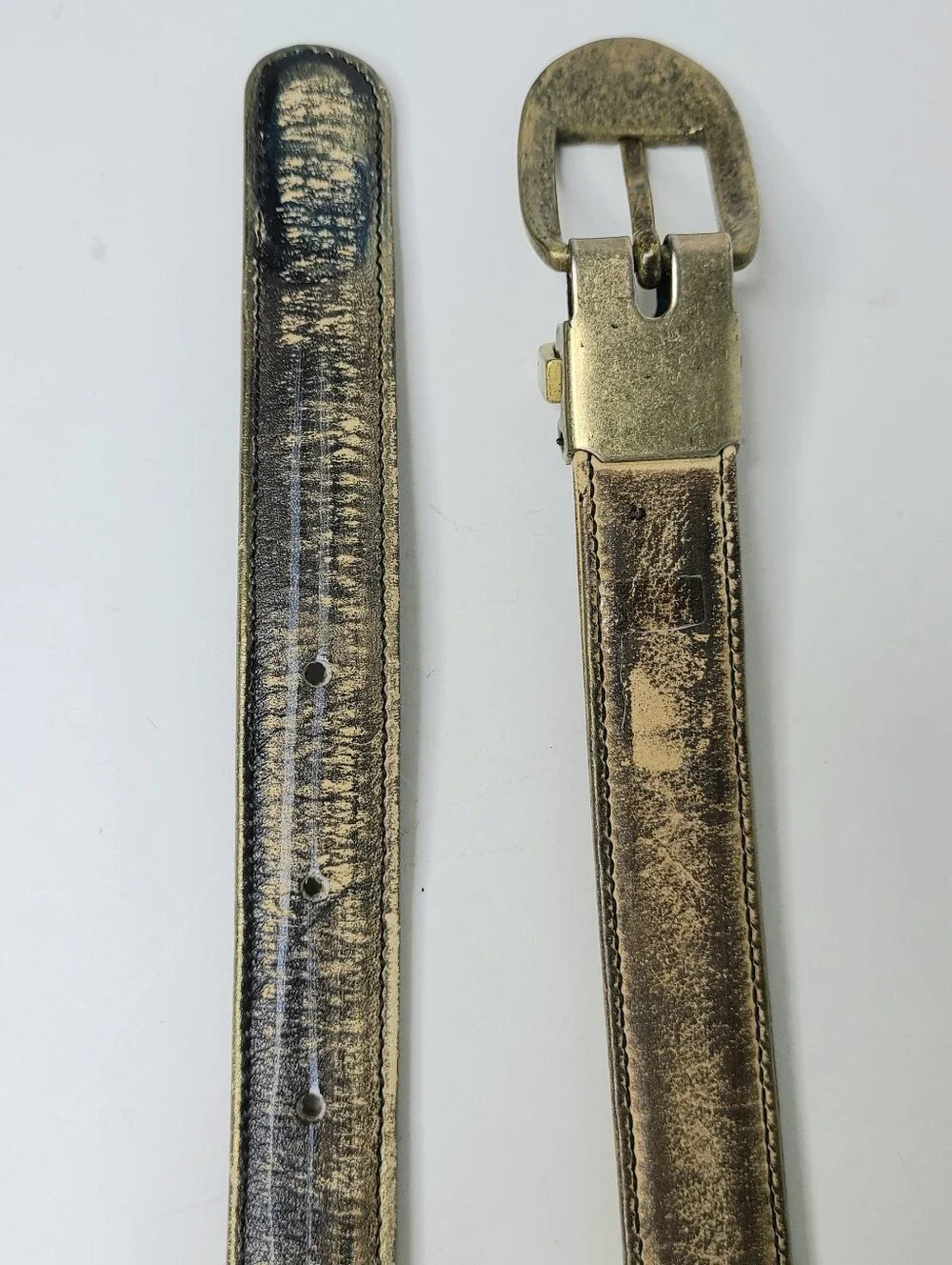 Jane Yoo Vintage Art To Wear Handpainted Genuine Leather Belt